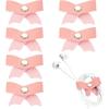6 Pcs Cord Organizer, Leather Pink Bow Cord Keeper Cable Organizer USB Holder Reusable Multipurpose Cables Management Strap for Earphone, Phone