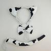 Halloween Cow Costume Animal Dress up Set Includes Cow Horn Headband, Tail, Bowtie for Kid Girl Halloween Cosplay Party