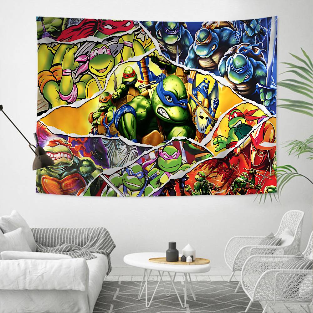 NNinja Turtles Printed Large Wall Tapestry Indian Buddha Wall Decoration Witchcraft Bohemian Hippie Decor Blanket