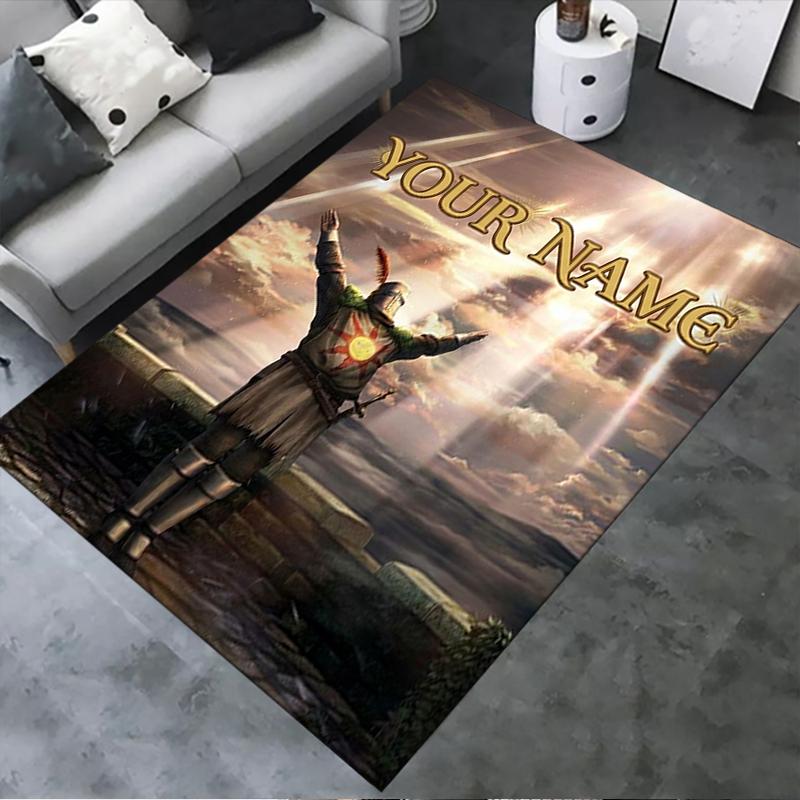 Custom Name Dark Souls Carpet Rug for Living Room Bedroom Home Sofa Decoration,Kids play Non-slip Floor Mat