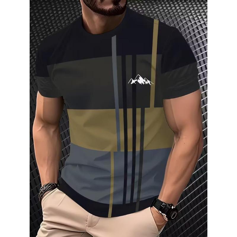 Men's 3D Fun Art Printed T-Shirt Round Neck Funny Casual Short Sleeve Top