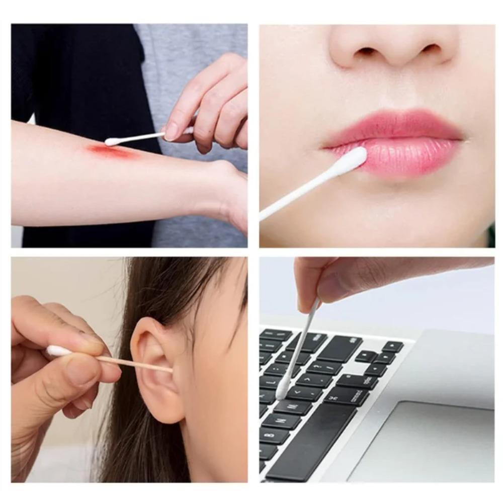 100/300/500/1000pcs Double Head Cotton Swab Women Makeup Cotton Buds Tip for Wood Sticks Nose Ears Cleaning Health Care Tools