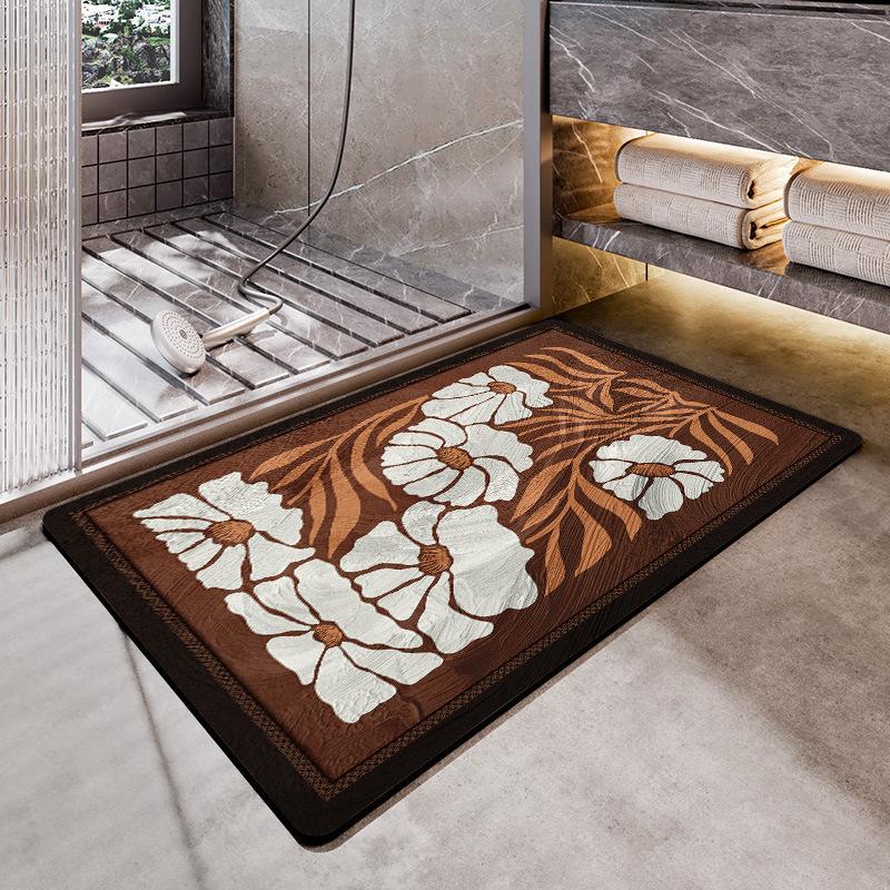 Bathroom Toilet Absorbent Floor Mat Bathroom Door Dirt Resistant Quick Drying Anti Slip Mat