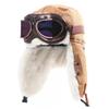 Unisex Winter Canvas Aviator Hat With Ear Flaps Warm Windproof Skiing Cap Foldable Adjustable Retro Style