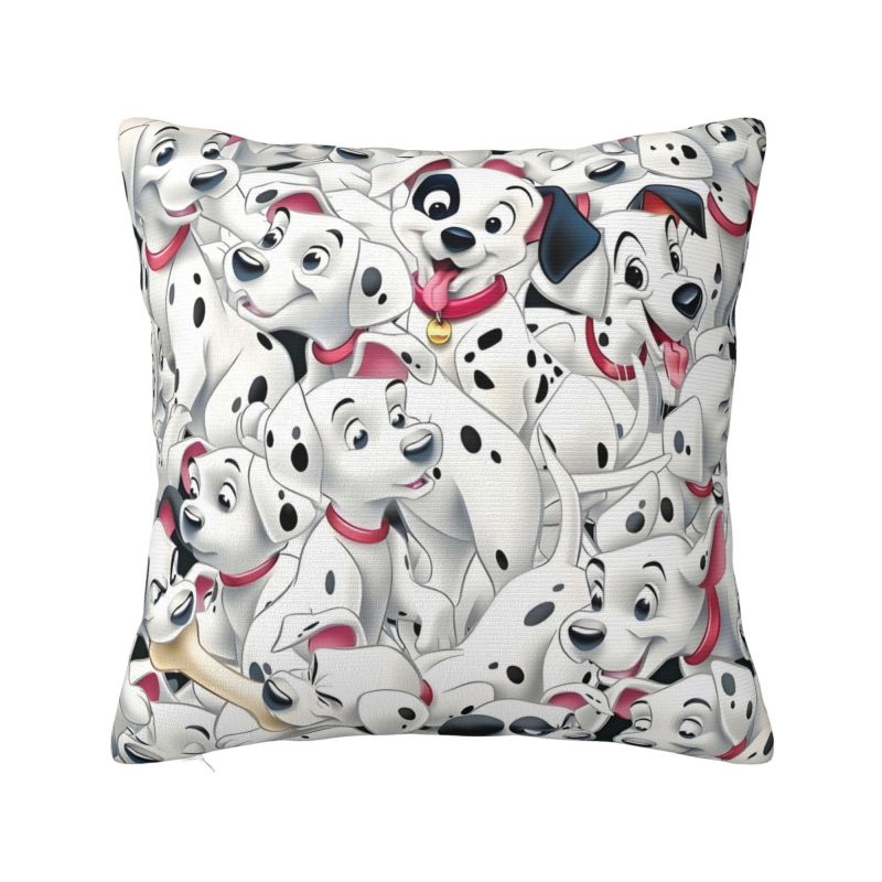 

Custom Anime Dalmatians Disney 101 Cushion Covers Cartoon Cute Dog Soft Cute Throw Pillow Home Decoration 12x12Inch