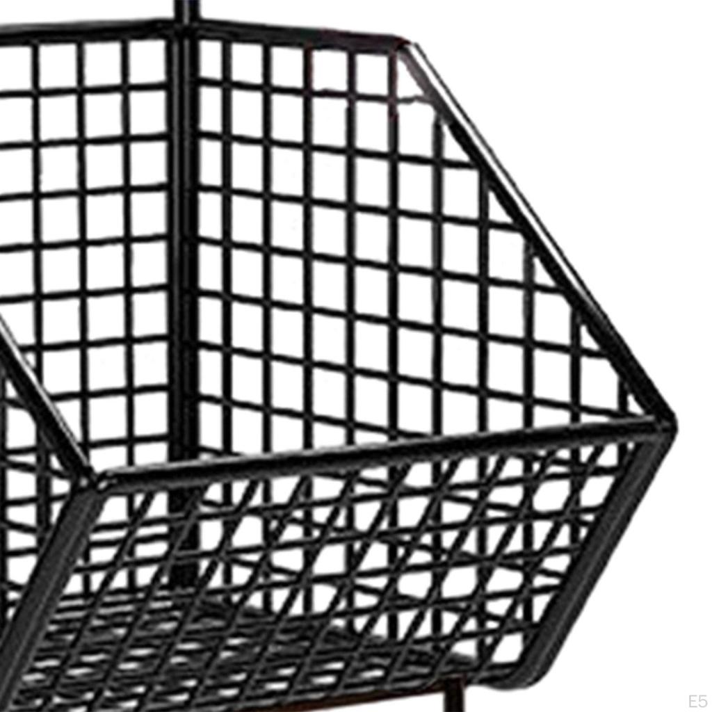Garlic Ginger Storage Basket for Household Restaurant Farmhouse Black 2 Grids