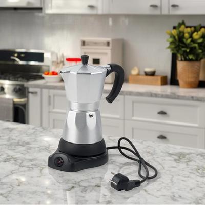 Easy To Clean 6 Cup Electric Espresso Mocha Pot Detachable Fast Brewing Coffee Pot Aluminum Espresso Machine Stove