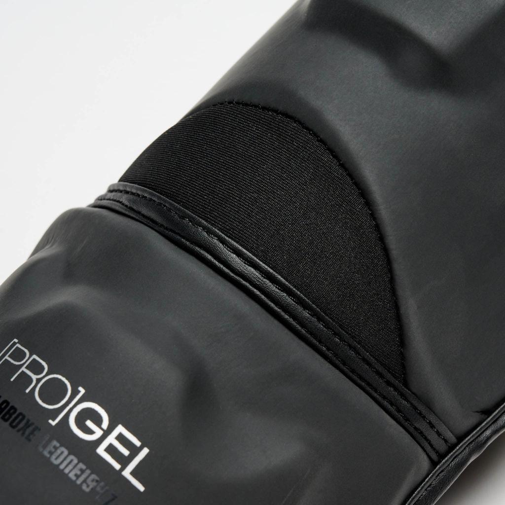 LEONE 1947 Martial Arts Kickboxing MMA Shin Guard Shin Protector with Gel Pads S Black PT119 [BLACK EDITION] Size/Matte [Genuine Product]