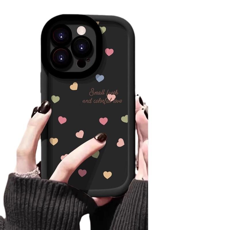 Rainbow Love Applicable Apple 15promax Mobile Case Painted IPhone 14pro Skin Feeling Puff 13