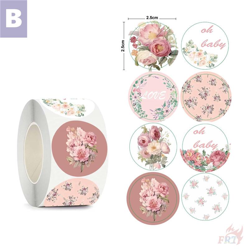 

500Pcs/Roll Thank You - Ins Love Flowers Kids Rewards Stickers - DIY Scrapbooks Album Decor Sealing Label Decals