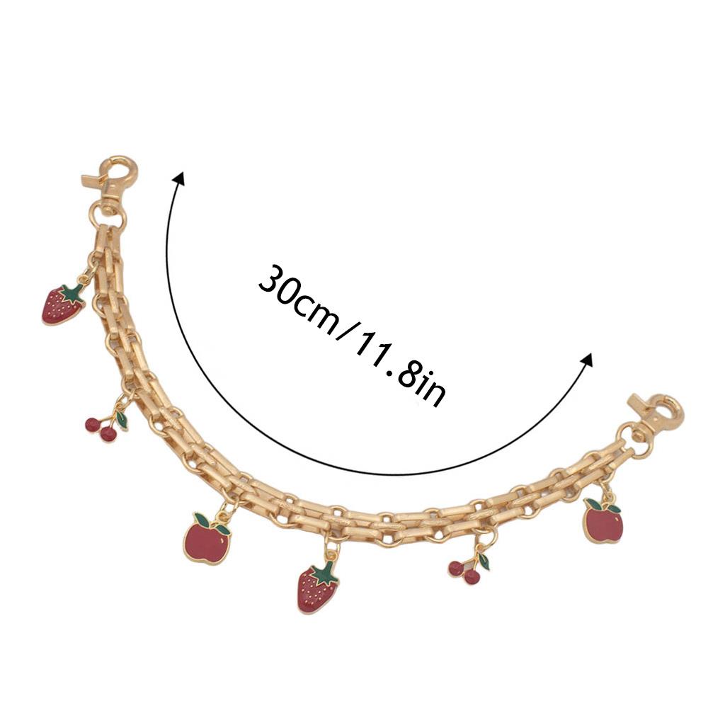 HOT Cherry Strawberry Pendant Girl's Bag Charms Sweet Layered Metal Chain Accessories For HandbagsTote Hanging Ornaments 2025