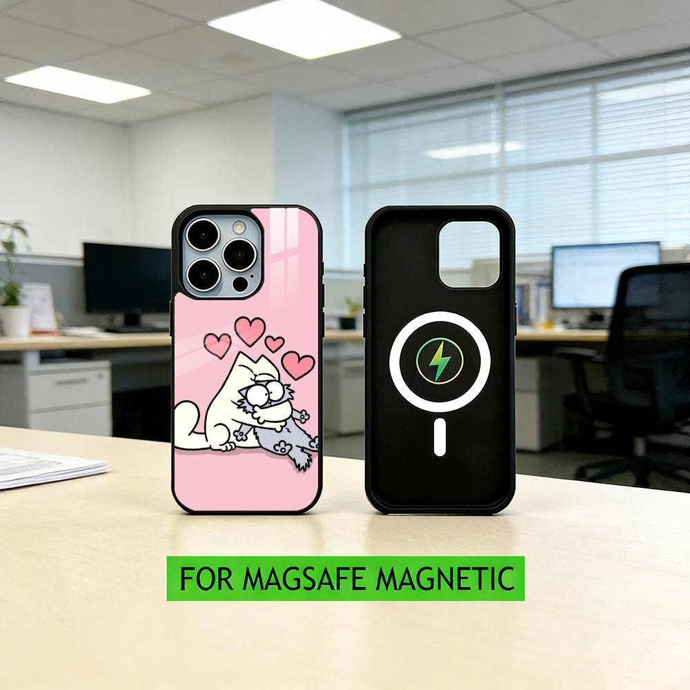 S-Simons And Cats-s Phone Case For iPhone17,16,15,14,13,12,11 Plus,Pro Magnetic For Magsafe Wireless Charging