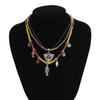 Bohemian Color Rice Beads Beaded Necklace Ethnic Style Fish Bone Flower Triangle Hang Tag Item Jewelry