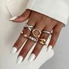 Ingemark 6Pcs/Set Creative Irregular Mixed Color Open Rings for Women New Trend Goth Adjustable Rings Jewelry Accessories Gift