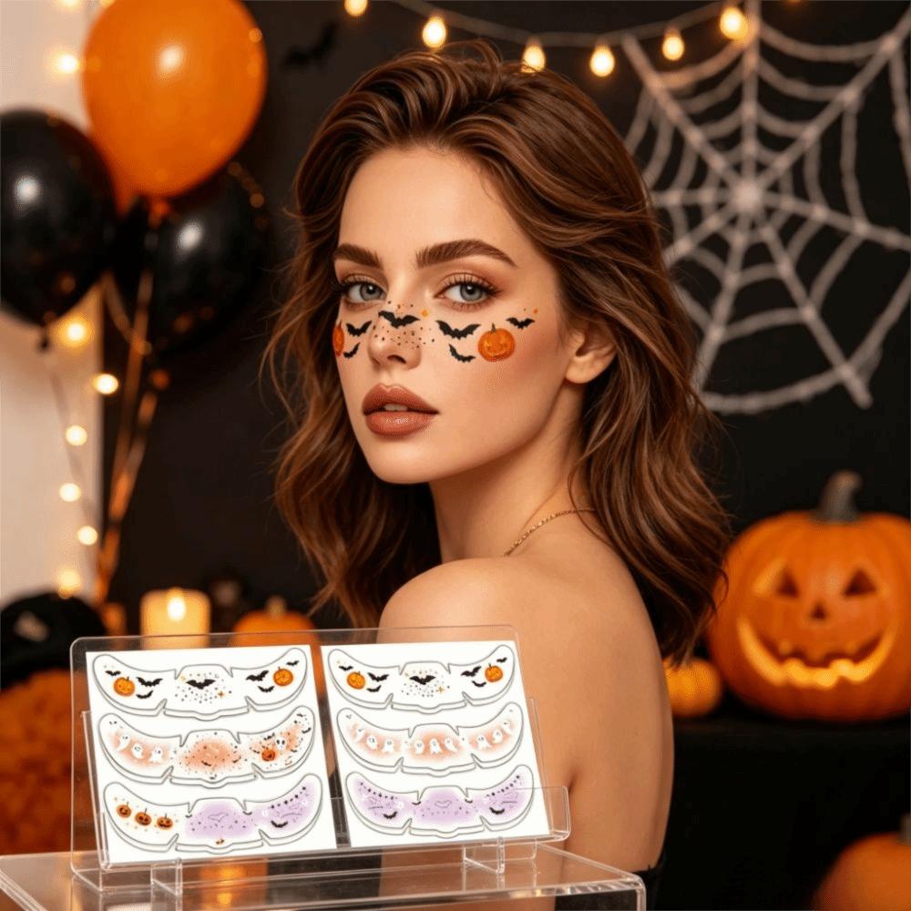 Ghost Halloween Temporary Tattoo Bat Freckle Stickers Facial Tattoo Stickers  Women