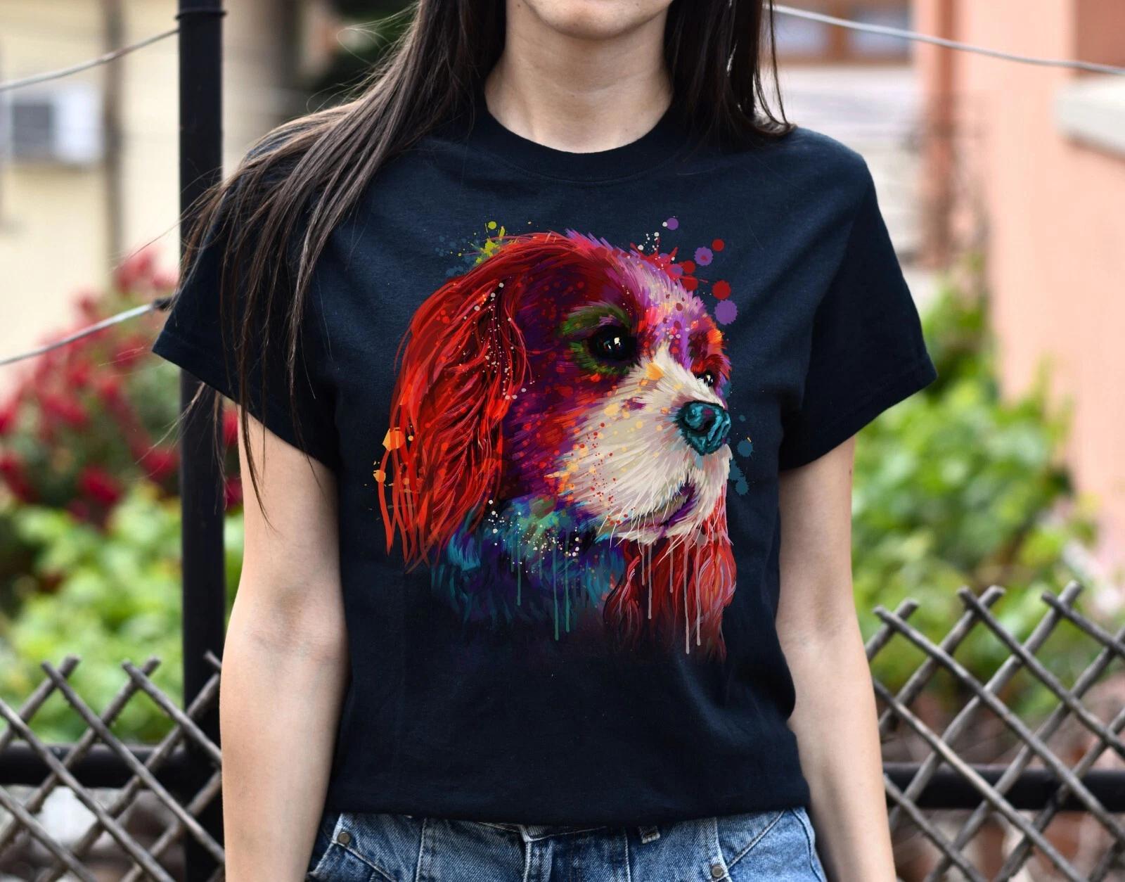 Watercolor painting Cocker Spaniel dog Unisex shirt black navy dark heather L