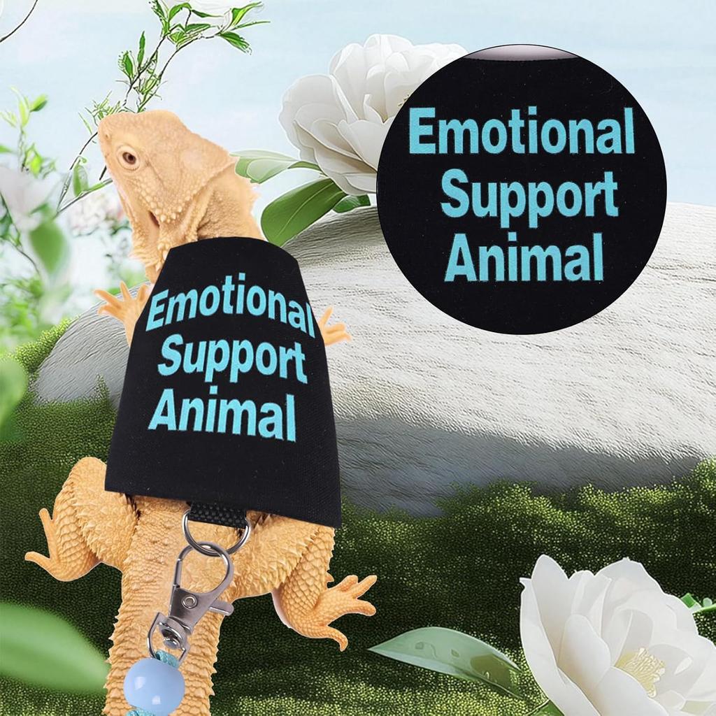 Bearded Dragon Harness and Leash Set Adjustable Reptile Lizard Leash Rope Vest Clothes Starter Kit Accessories for Small Animal Outdoor Walking