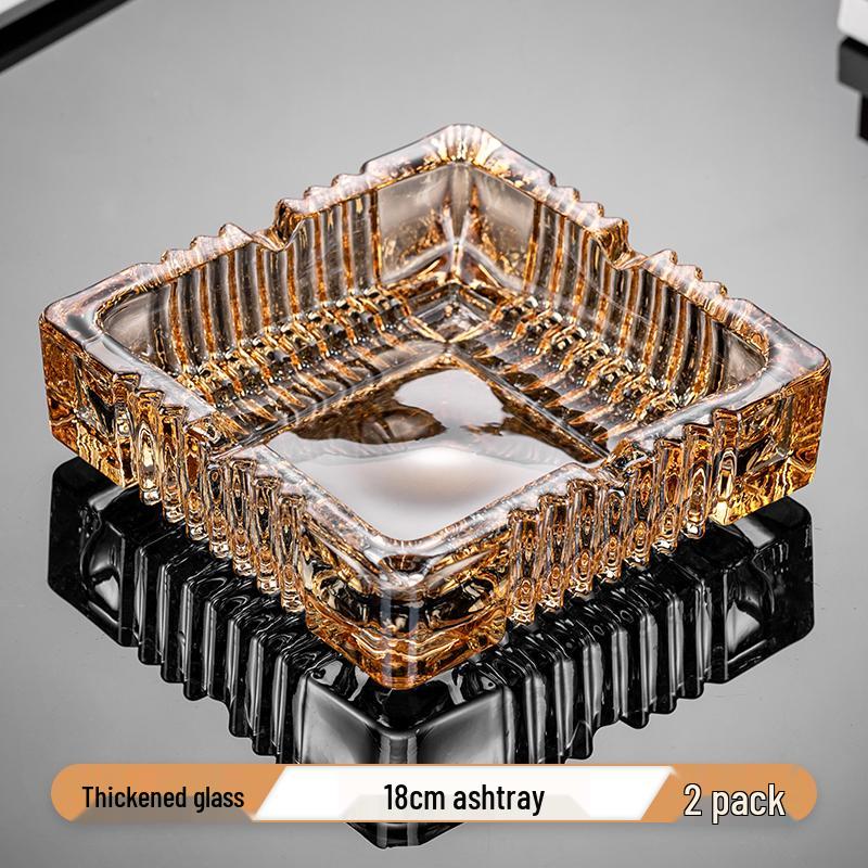 Crystal Glass Ashtray: Elegant, Fly-Repellent Design for Home or Office