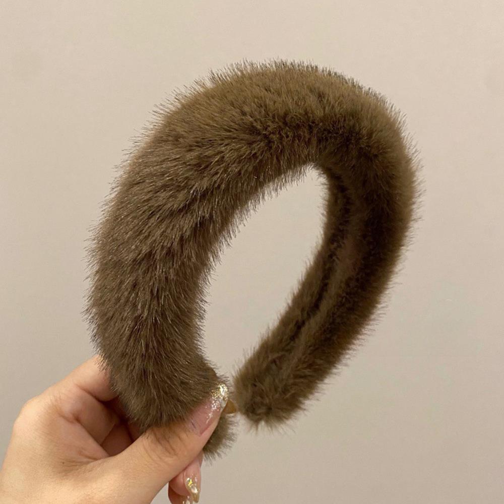 Luxuriöses Damen Winter Nerz Stirnband für Frauen Dame Mode Haarreif Pelziges Geschenk Herbst Winter Weiches Flauschiges Pelziges Haarband