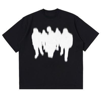 Oversized Shadow Cotton Harajuku Goth Yk Streetwear Tops Short Sleeve Korean Fashion Hip Hop Aesthetic Clothing