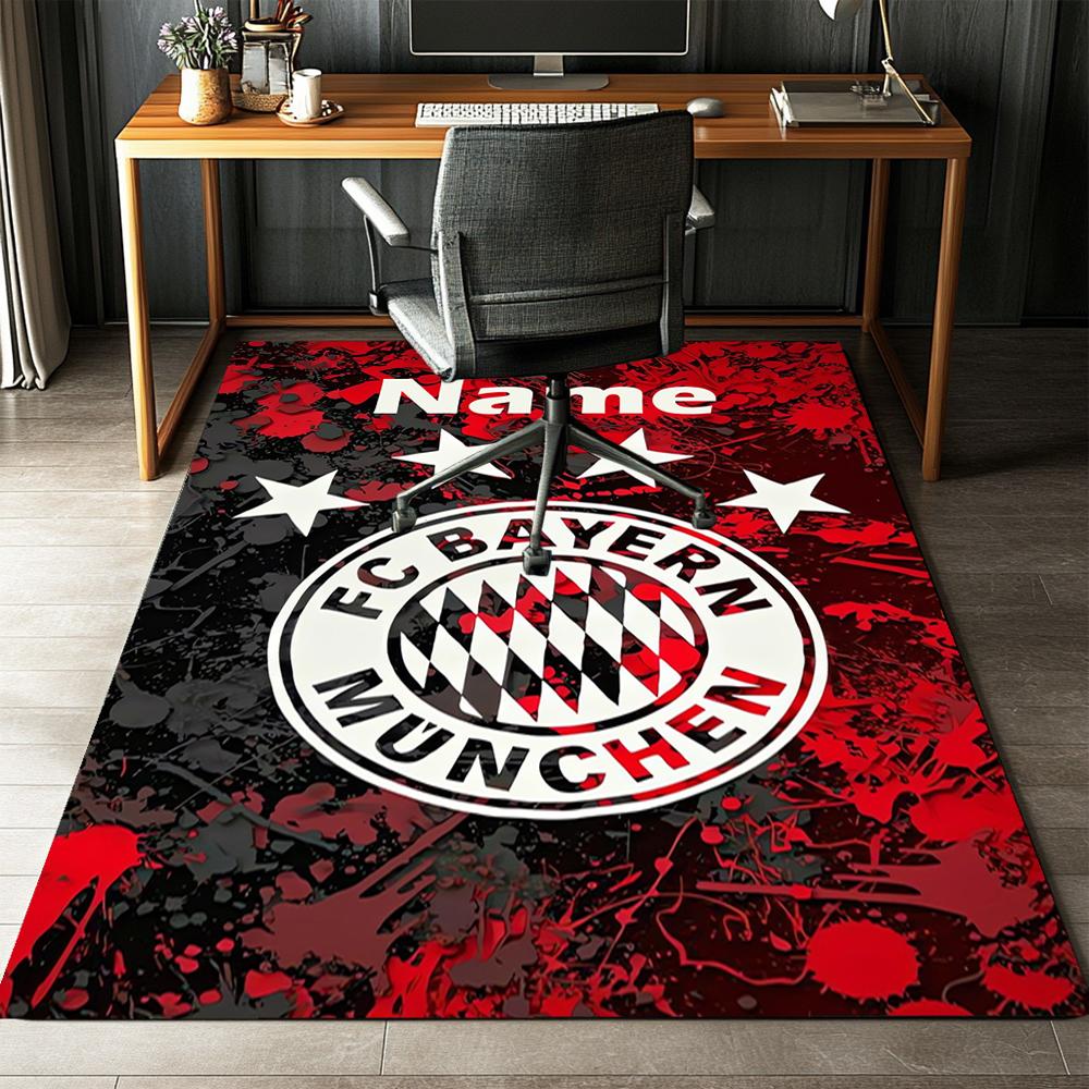 Custom Name FC Bayern München Printed Carpet,Rug for Office Chair Living Room Bedroom Kitchen Room Decor Gifts.