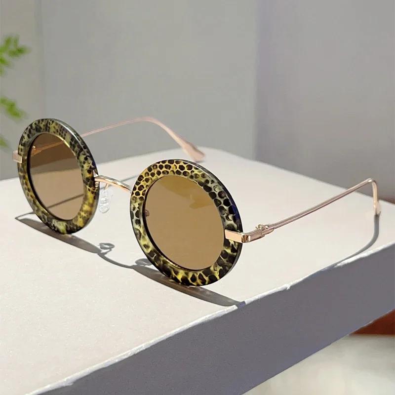 Kammpt Punk Round Sunglasses Men Vintage Multi-Color Shades Women New In Trendy Cute Retro Luxury Brand Design Sun Glasses
