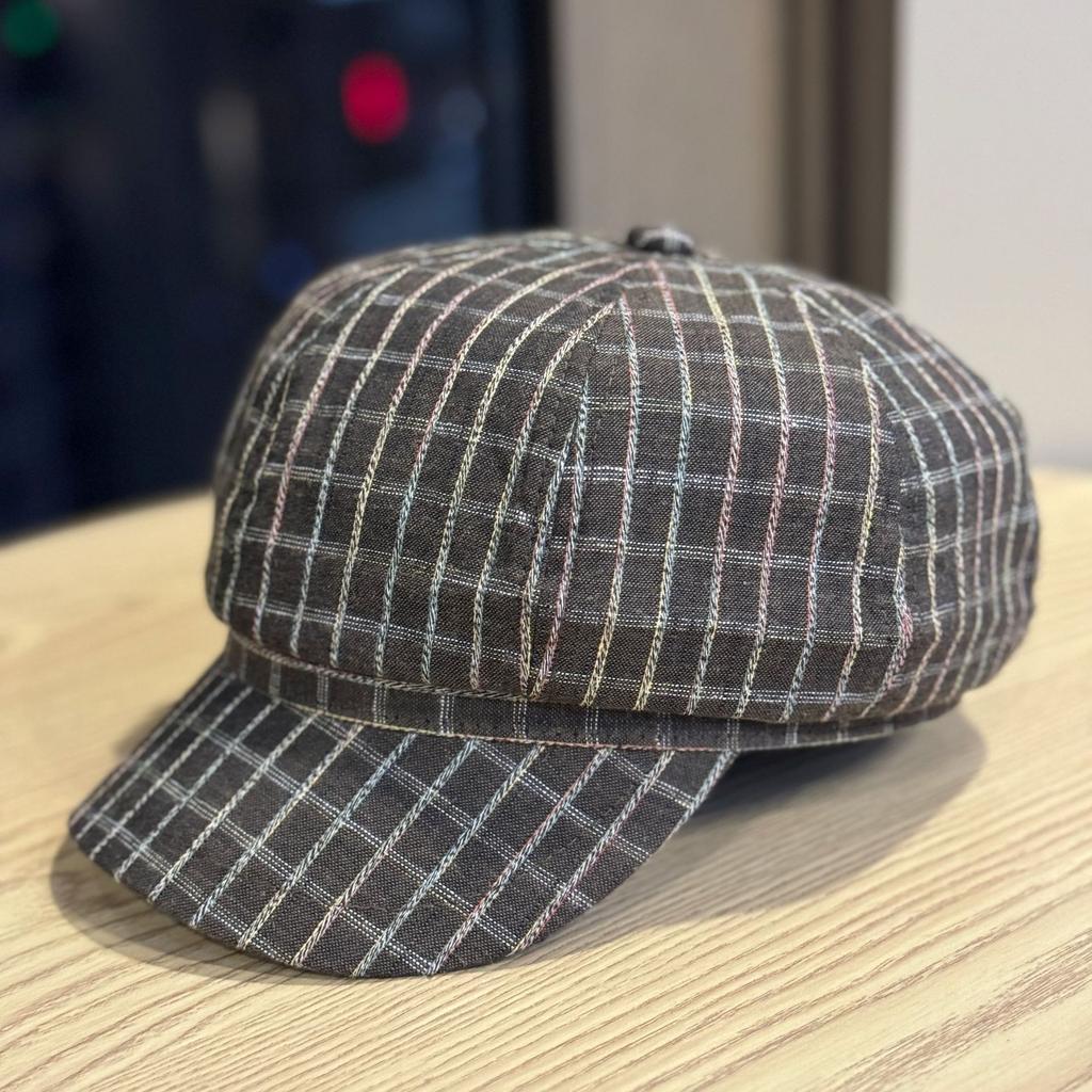 Korean Style Octagonal Hat for Women Thin Plaid Peaked Cap Autumn Student Painter Hat Thin Breathable Beret Trend