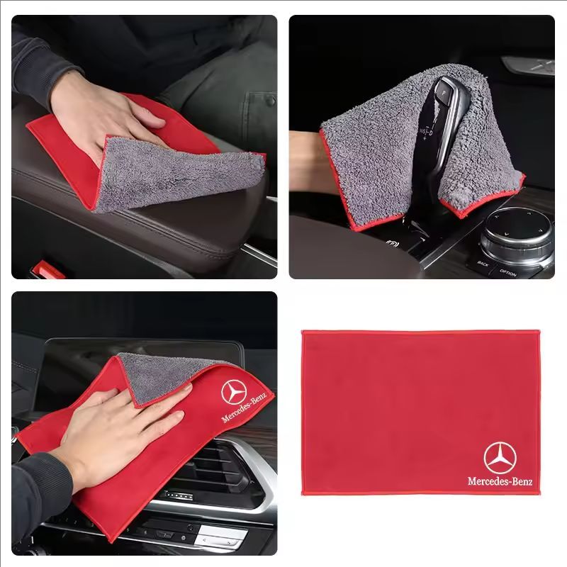 TVE4 For Mercedes Benz AMG GLC W203 W206 W220 W168 Car Wash Towel Cleaning Rag Tools Interior Cleaning Soft Brush Cleaning Dry Cloth