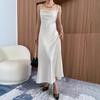 Summer Women's Backless Strappy Sexy High Waist Evening Party Dress, Elegant Casual Cocktail Gown for Women European American