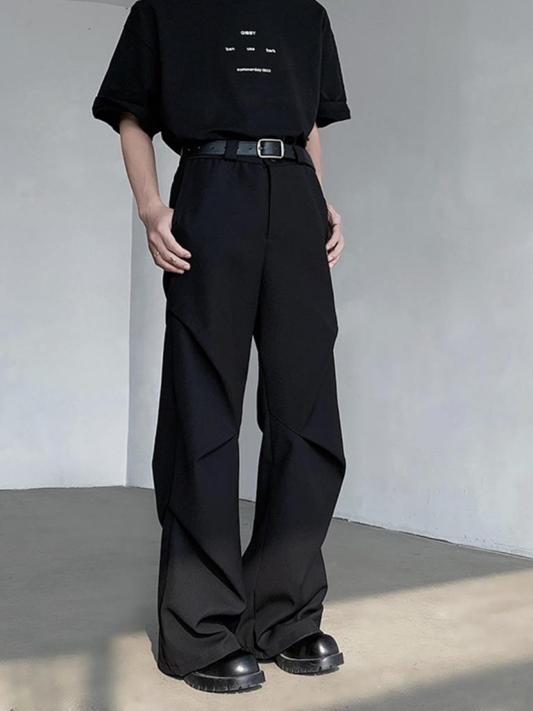 CleanFit Herren Western Faltenhose Micro-Flare - High-End Weitbein-Design