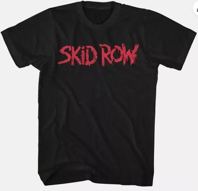 Skid Row Logo Roșu Tricou Negru pentru Adulți Nou Nou Tricou Îmbrăcăminte din Bumbac Tendință de Purtare Nouă Modă Nouă European și American