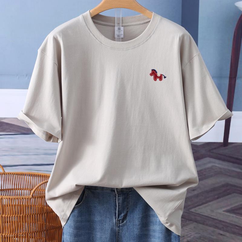 2026 Year of the Horse Embroidered Cotton Unisex Short Sleeve Tee