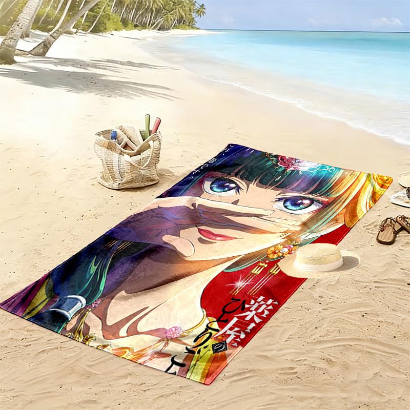 Kusuriya no Hitorigoto 2D Flat Print Beach Towel, Large Soft Quick Dry Towel for Beach Camping SwimmingDSTJ0925439
