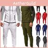 Classic Men Tracksuit Set With Hooded Pullover And Adjustable Jogging Pants
