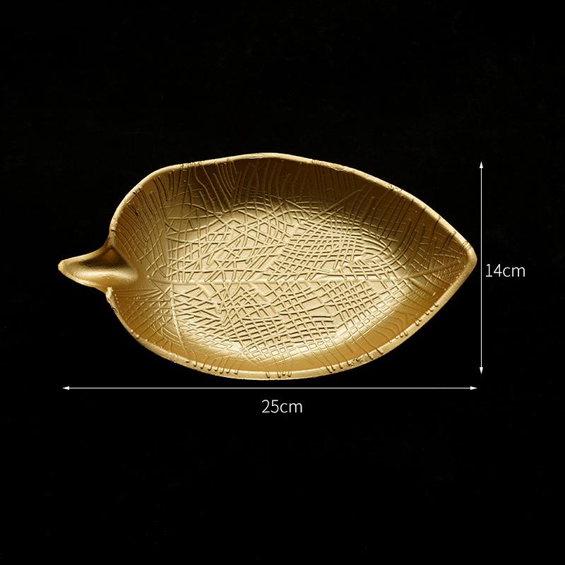 INS Nordic Snack & Candy Tray: Elegant Golden Decorative Plate for Living Room or Dining Table Storage and Ornamentation.