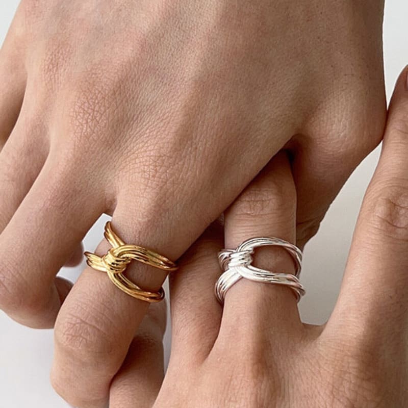 Mosxe [925silver] Line Detail Ring (2color)