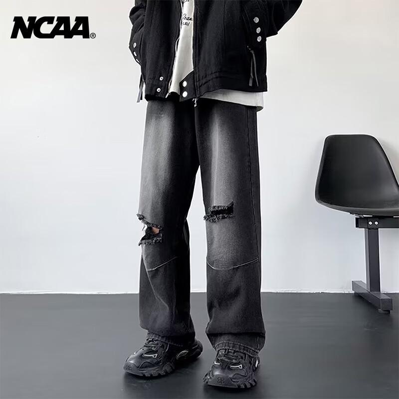 

NCAA Distressed Loose-Fit Straight-Leg Jeans 2XL