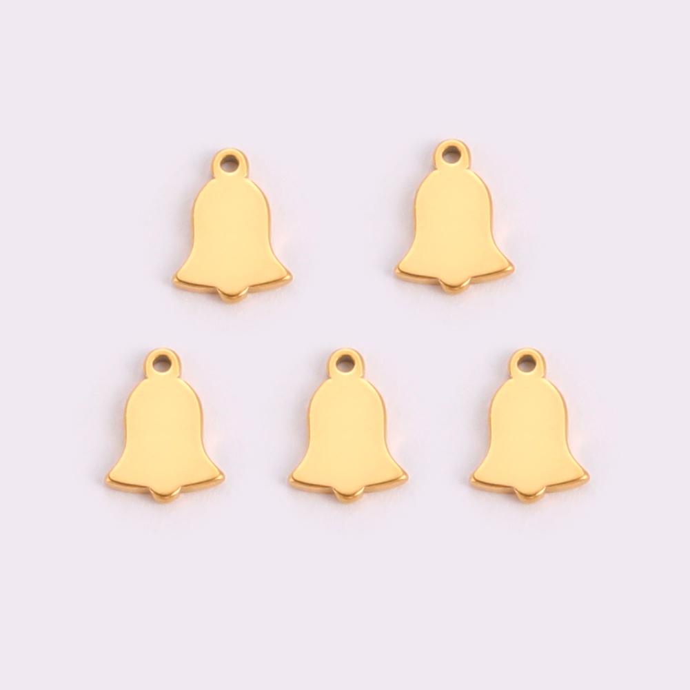 Teamer 5pcs/lot Stainless Steel Charms for Jewelry Making DIY Halloween Pendant for Bracelet Ghost Bell Trees Charm 2026 new