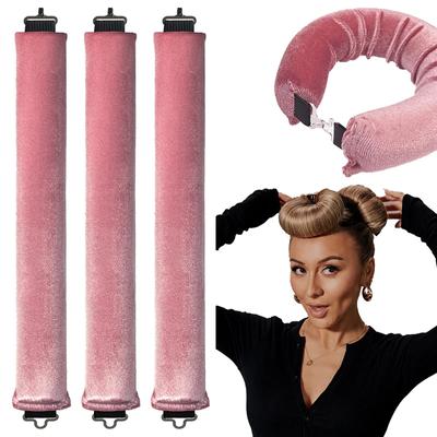 3tk Heatless Juuste lokirullid Curling Rod Peapael No Heat Juukserullid Laisad lokid konksuga Magamine Soft Flexi Rods Juuste kujundamise tööriistad