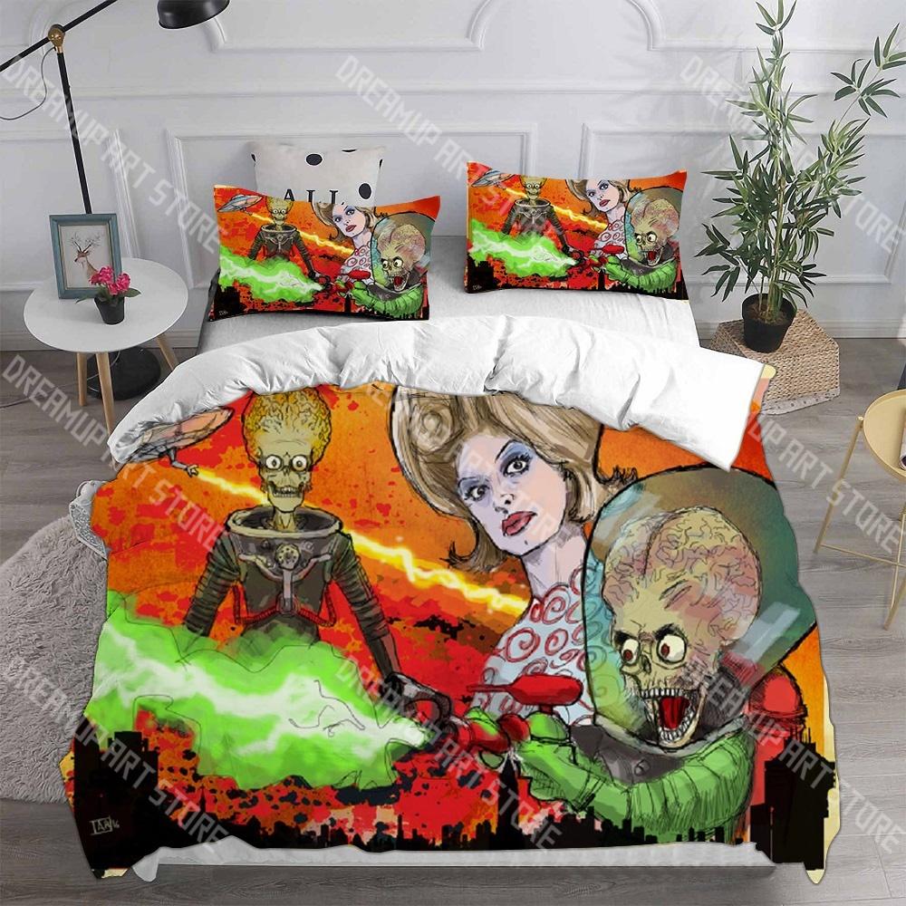 Fashion Mars Attacks! (1996) Bedding Set Single Twin Full Queen King Size Bed Set Kids Bedroom Duvetcover Sets Bed Sheet Set