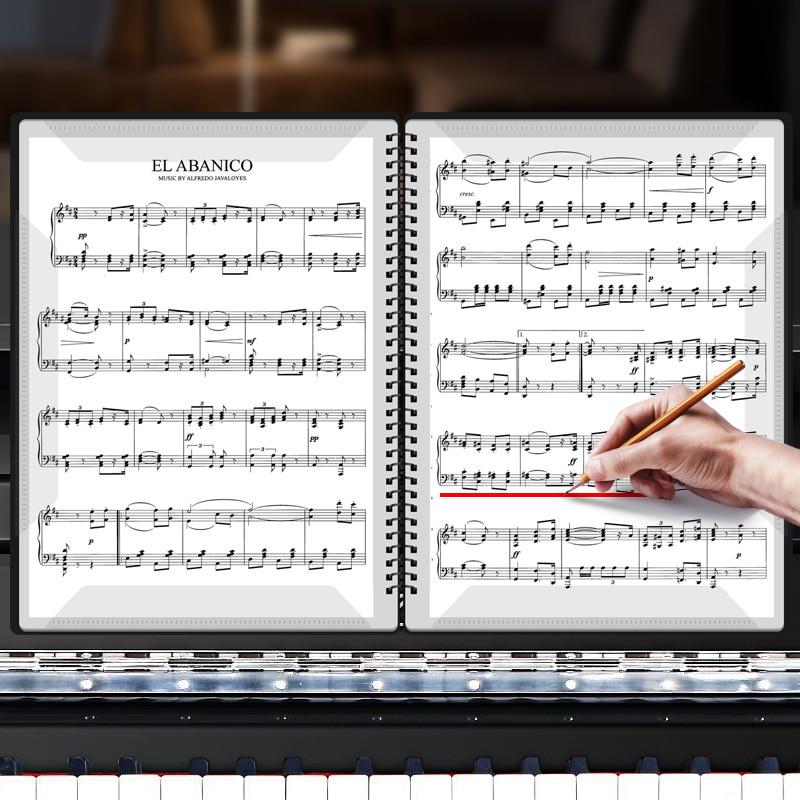 40 Pages Piano Score Folder Sheet Music Score Folder A4 Sheet Bag Stave Storage Holder