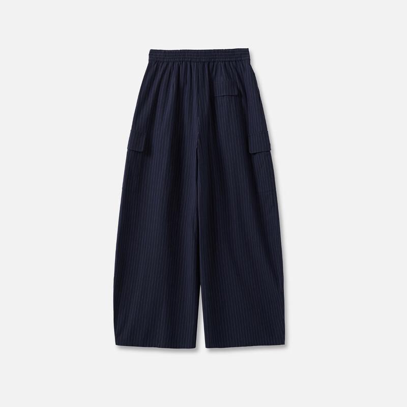 broadcast Women's Striped Workwear Wide-Leg Casual Pants