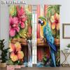 2 Stück   Fenstervorhang 2D-Druck Blumig Papagei Strapazierfähiges Polyester (ohne Stange) Geschenke Ldeal für Saison Heimdeko für Wohnzimmer &
