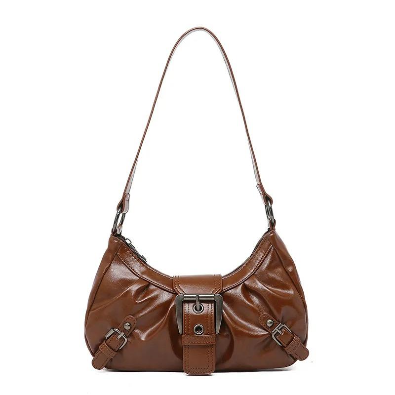 Borsa a Spalla Hobo Pieghettata Stile Retro Y2K per Donna in Offerta Speciale Stile Maillard Borsa Sottobraccio Pochette Borse a Mano per Viaggio Lavoro Shopping