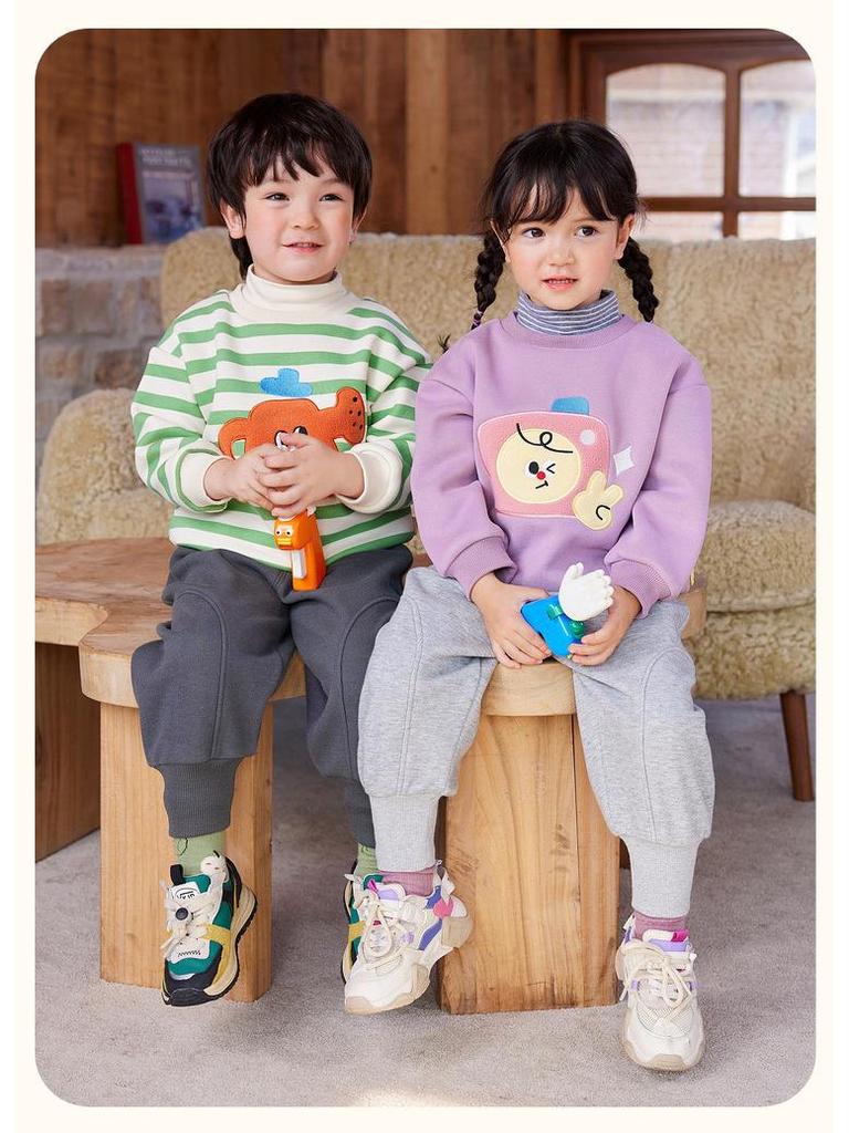 Dudu Home Winter Fleece-Lined Baby & Kids' Pants: Thick, Warm, Unisex Sports Pants for Boys and Girls