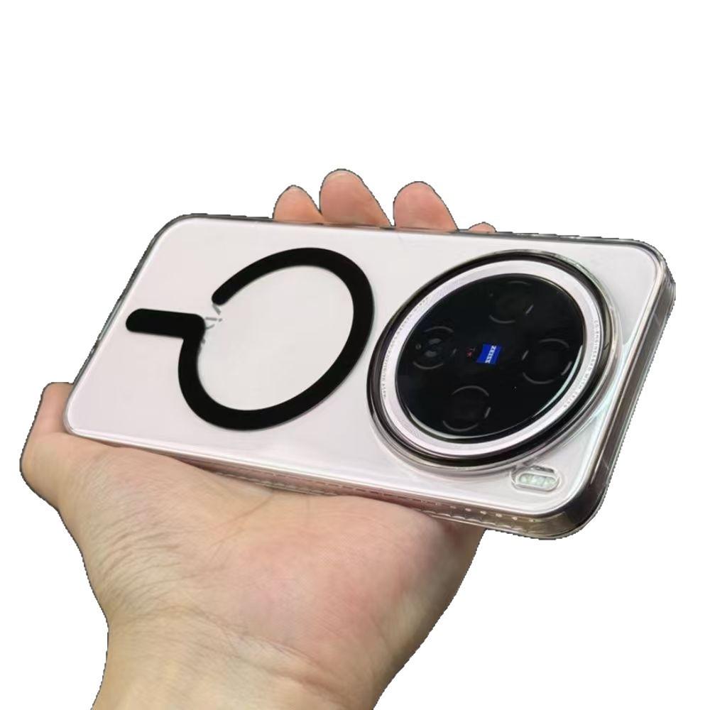Applicable to vivoX200pro question mark strong magnetic suction mobile phone case S20u high transparency iqoo13 ultra-thin and simple