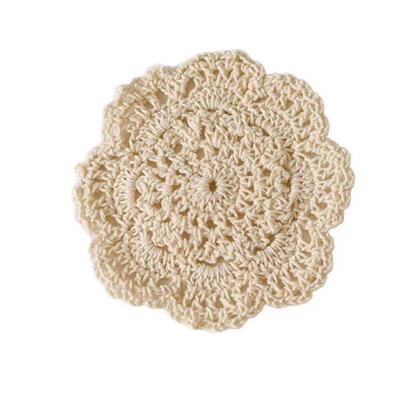 Handmade Crochet Flower Placemat - Cute Single Flower Design, 5g, OPP Bag Package