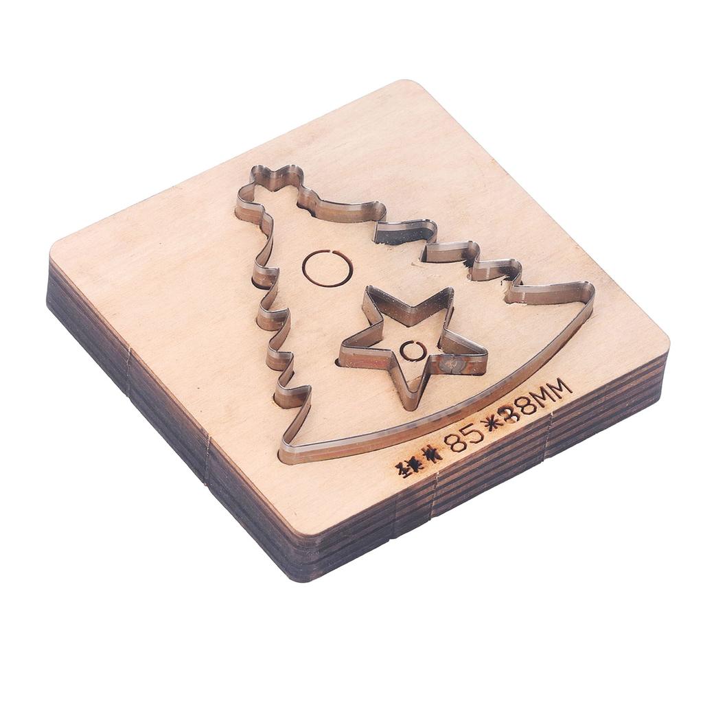 Leder-Stanzform mit Weihnachtsbaum-Motiv, 11 x 10,5 x 2,3 cm, Lederschneider aus legiertem Stahl für Heimwerkerarbeiten