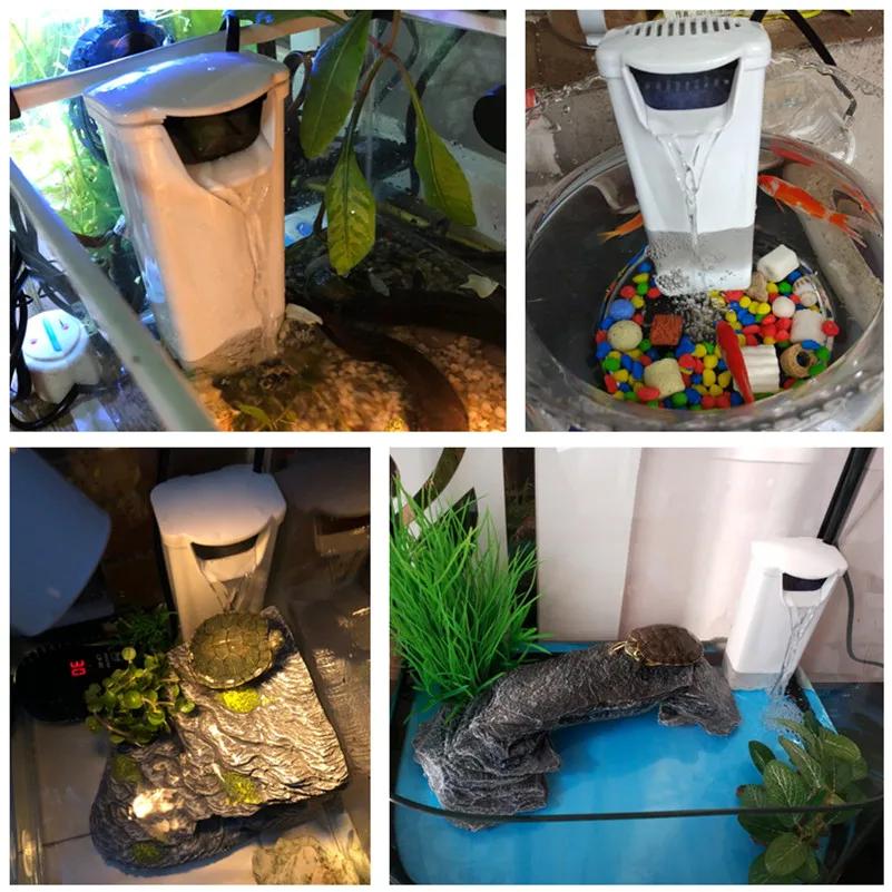 Energeticky úsporné 3W filtrační čerpadlo vodopád pro želví/rybí nádrže s nízkou hladinou vody, dodávkou kyslíku a průtokem 200 l/h 220-240V