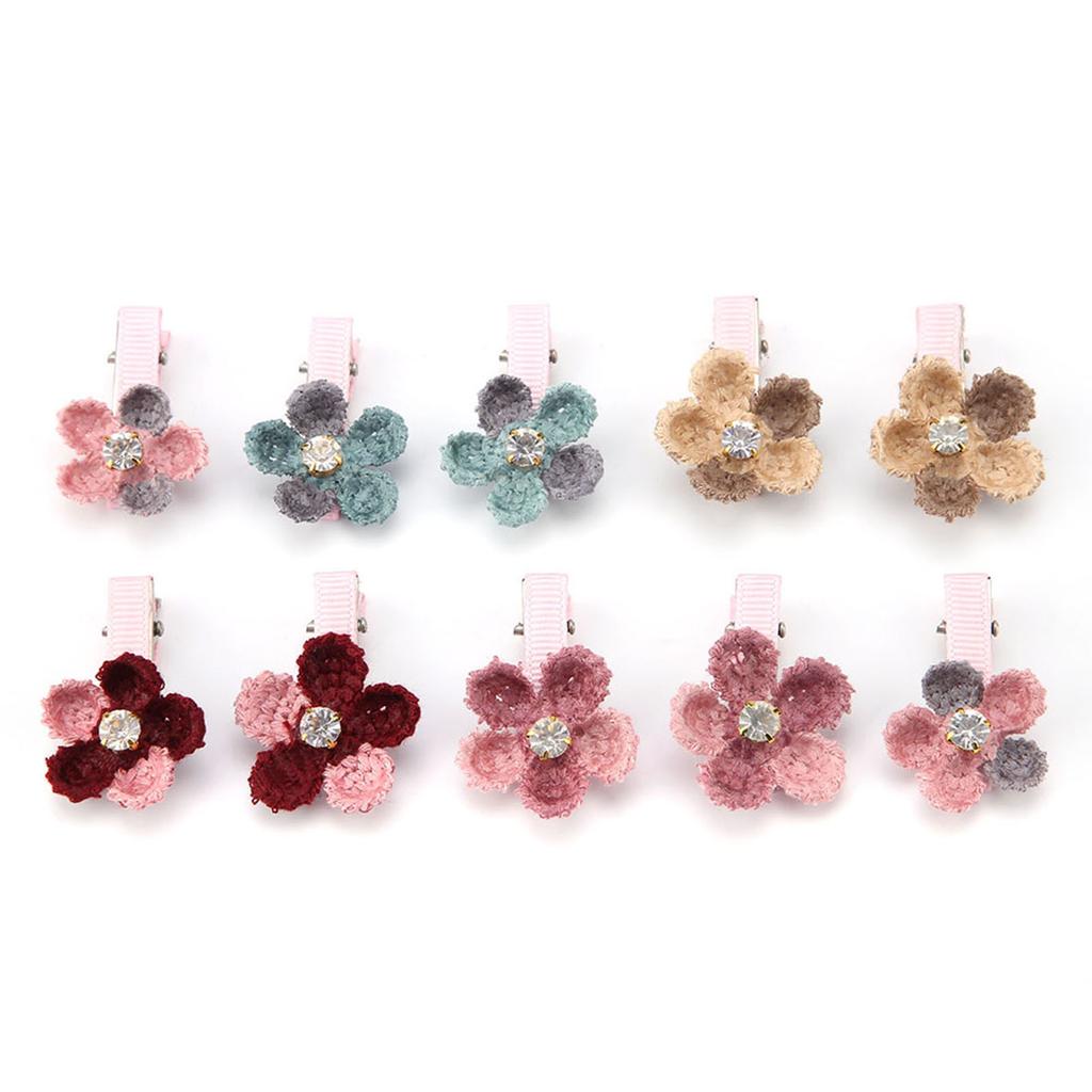 10 Lot Hair Accessories for Pets Puppy Dog Cat Grooming Floral Hairpins Hairs Clips